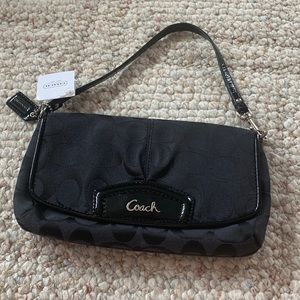 NWT Coach Signature Black Wristlet